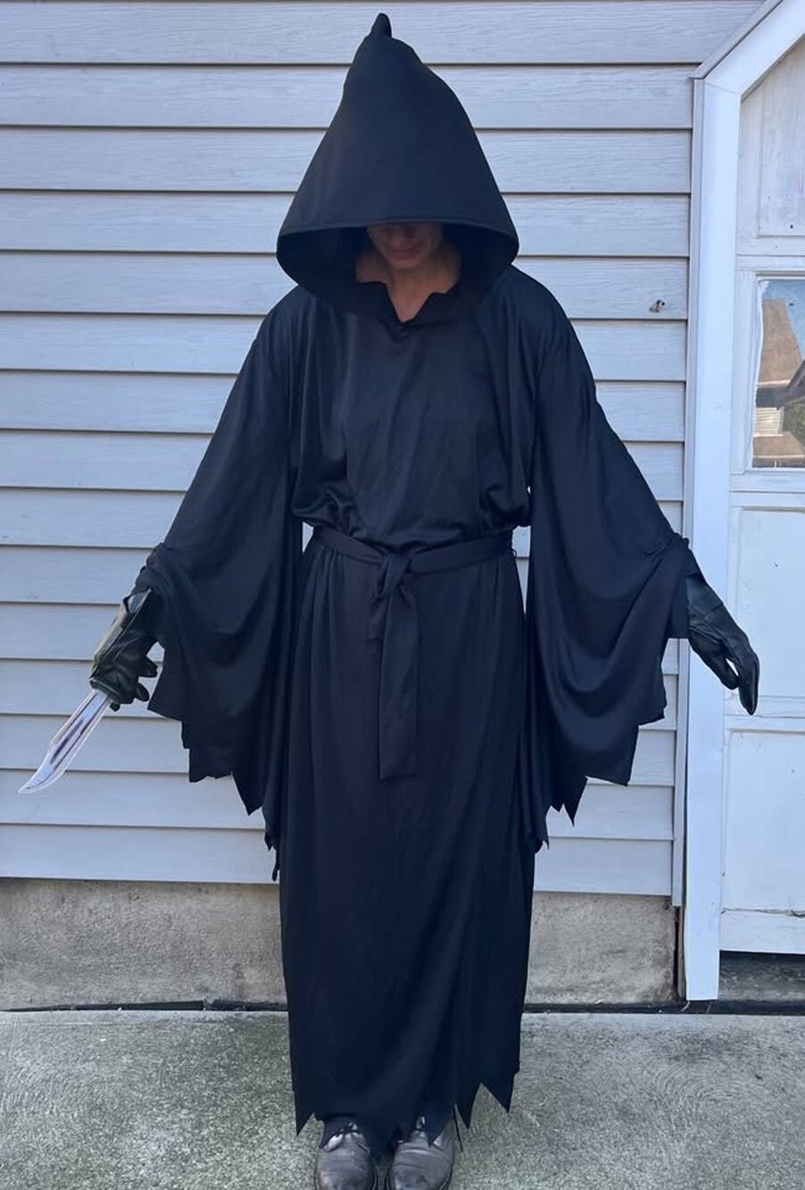 Halloween Costume - Hooded Cloak, Dagger, Gloves